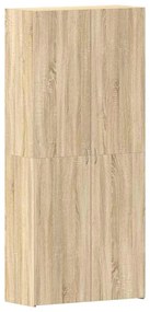 vidaXL Ντουλάπα Παπουτσιών Καφέ 80 x 35.5 x 180 εκ Επεξεργασμένο ξύλο