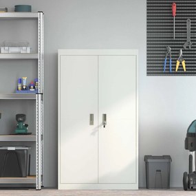 vidaXL Ντουλάπι αποθήκευσης Λευκός 80 x 40 x 140 εκ Ατσάλι