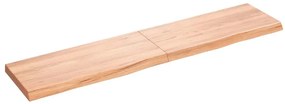 vidaXL Ράφι Τοίχου Ανοιχτό Καφέ 180x40x(2-6)εκ. Επεξ. Μασίφ Ξύλο Δρυός
