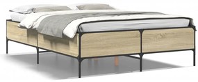 vidaXL Πλαίσιο Κρεβατιού Sonoma Δρυς 160x200 εκ. Επεξ. Ξύλο &amp; Μέταλλο