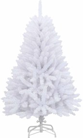 vidaXL Τεχνητό Χριστουγεννιάτικο Δέντρο με Άξονα με βάση Λευκό 120 cm