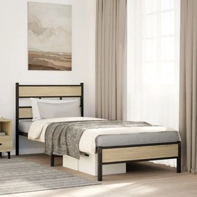 VidaXL Πλαίσιο Κρεβ. Χωρ. Στρώμα Sonoma Δρυς 90x200 εκ. Επεξ. Ξύλο
