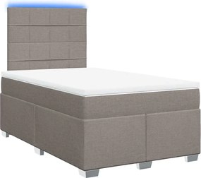 vidaXL Κρεβάτι Boxspring με Στρώμα Taupe 120x200 εκ. Υφασμάτινο