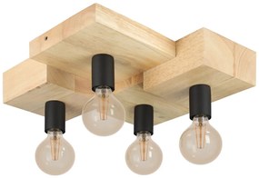 Φωτιστικό Οροφής Eglo 43798 HALKIN Καφέ (Brown)|Μαύρο Ματ (Black Mat)