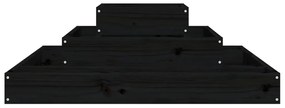 vidaXL Ζαρντινιέρα Μαύρο 80 x 80 x 27 εκ. από Μασίφ Ξύλο Πεύκου