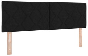 vidaXL Κρεβάτι με Στρώμα Μαύρο 140x200 εκ. Ύφασμα