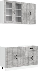 vidaXL Μονάδα κουζίνας LUCCA 4 pcs Γκρι Σκυροδέματος