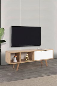 Έπιπλο Τηλεόρασης Sapphire Δρυς / Λευκό REBRAS 130x35x18