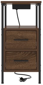 vidaXL Κομοδίνο Καφέ δρυς 30 x 48 x 61 εκ Επεξεργασμένο ξύλο