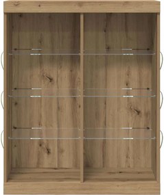 vidaXL Πλευρικό Τραπέζι LED Artisan Δρυς 81 x 37 x 100 εκ.