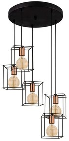 Φωτιστικό Οροφής Selimiye 525NOR1552 Φ45x110cm 5xE27 40W Black-Copper Opviq