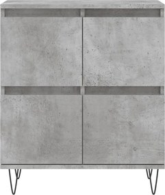vidaXL Ντουλάπια 3 τεμ. Γκρι Σκυροδέματος Επεξεργ. Ξύλο