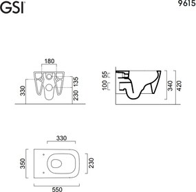 GSI Nubes Swirl 961500C - Κρεμαστή λεκάνη