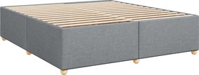 vidaXL Κρεβάτι box spring με στρώμα Ανοιχτό γκρι 200 x 200 cm Ύφασμα