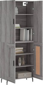 vidaXL Ντουλάπι Γκρι Sonoma 69,5 x 34 x 180 εκ. Επεξεργασμένο Ξύλο