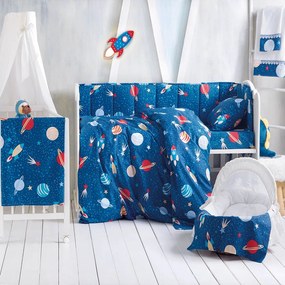 Σεντόνια Βρεφικά (Σετ 3τμχ) Space Odyssey Blue Ρυθμός Cradle 120x160cm 100% Cotton