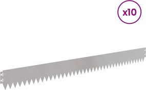 vidaXL Περίγραμμα γκαζόν 10 τμχ. 103 x 10 εκ Stainless Steel Ασημί