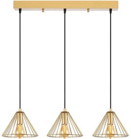 Φωτιστικό Οροφής - Ράγα Soylu 942FLG1498 72x20x117cm 3xE27 40W Gold Opviq