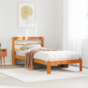 vidaXL Σκελετός Κρεβ. Χωρίς Στρώμα Καφέ Κεριού 90x190 εκ Μασίφ Πεύκο