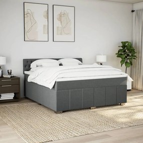 ΚΡΕΒΑΤΙ BOXSPRING ΜΕ ΣΤΡΩΜΑ ΣΚΟΥΡΟ ΓΚΡΙ 180X200 ΕΚ ΥΦΑΣΜΑΤΙΝ 3287155