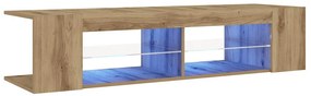 vidaXL Έπιπλο Τηλεόρασης με LED Αρτισιανή Δρυς 135x39x30 εκ Επεξ.Ξύλο