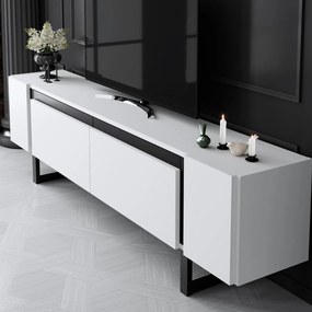 Έπιπλο Τηλεόρασης Λευκό / Μαύρο SEGU 180x30x16