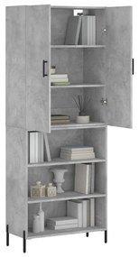 vidaXL Ντουλάπι Γκρι Σκυροδέματος 69,5x34x180 εκ. Επεξεργασμένο Ξύλο