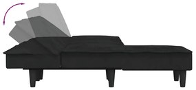 vidaXL Καναπές Κρεβάτι Γωνιακός Μαύρος 255 x 140 x 70 εκ. Βελούδινος