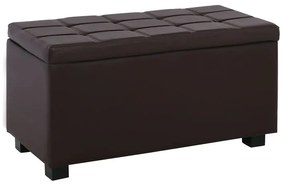 WOODWELL DENISE Σκαμπο με Αποθηκευτικό Χώρο - Ταμπουρέ, PU Σκούρο Καφέ 88x43x45cm Ε7048,2