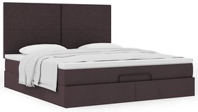 vidaXL Οθωμανικό κρεβάτι με στρώμα σκούρο καφέ 180x200cm ύφασμα