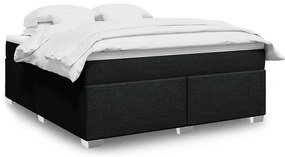 vidaXL Κρεβάτι Boxspring με Στρώμα Μαύρο 180x200 εκ. Υφασμάτινο