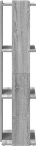 vidaXL Βιβλιοθήκη 3 Επιπέδων Γκρι Sonoma 60x30x120 εκ. Επεξεργ. Ξύλο