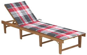 vidaXL Ξαπλώστρα Πτυσσόμενη από Μασίφ Ξύλο Ακακίας με Μαξιλάρι