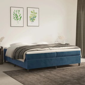 vidaXL Πλαίσιο Κρεβατιού Boxspring Σκούρο Μπλε 200x200 εκ. Βελούδινο