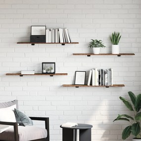 vidaXL Δίσκος Βιβλιοθήκης 4 pcs Καφέ 100 x 40 x 1.5 εκ. Μοριοσανίδα