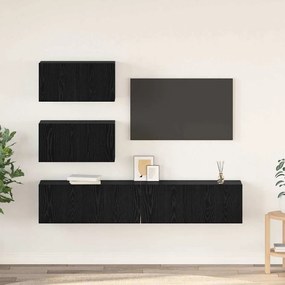 vidaXL Σέτ Ντουλάπας Τηλεόρασης 4 pcs Μαύρη Δρυς 80 x 30 x 30 εκ.