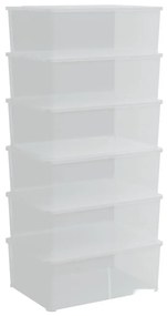 Κουτιά Αποθήκευσης Πλαστικά Στοιβαζόμενα 6 τεμ. 10 Λίτρων - Διαφανές