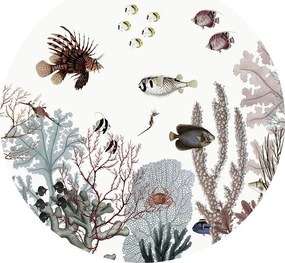 Roaring Reef Ταπετσαρια Τοιχου Λευκο Στρογγυλη 80cm