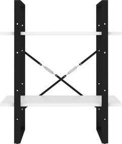 vidaXL Βιβλιοθήκη με 2 Ράφια Λευκή 60 x 30 x 70 εκ. από Επεξ. Ξύλο