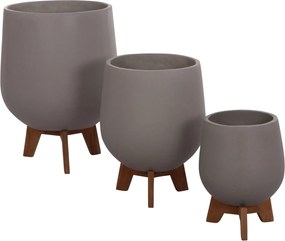 ΣΕΤ 3 ΓΛΑΣΤΡΕΣ ΜΕ TEAK ΒΑΣΕΙΣ TRYLL HM4681.03 FIBER CEMENT--ΓΚΡΙ