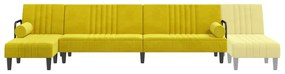 Καναπές Κρεβάτι Γωνιακός Κίτρινος 260 x 140 x 70 εκ. Βελούδινος 3157246