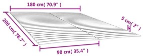 vidaXL Τελάρα Κρεβατιού με 48 Σανίδες 2 Τεμ. 90x200 εκ.