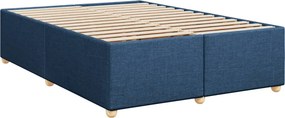 vidaXL Κρεβάτι Boxspring με Στρώμα Μπλε 140x200 εκ. Υφασμάτινο