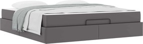 vidaXL Σκελετός κρεβατιού με στρώμα Άλλο 2 pcs Γκρι PVC