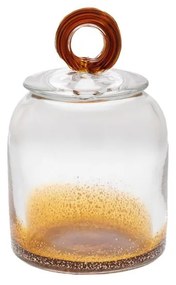 Διακοσμητικό Βάζο Με Καπάκι Γυάλινο Διάφανο-Καφέ iliadis Φ12x18,5εκ. 85037