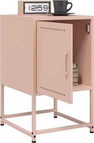 vidaXL Κομοδίνο Ροζ 36x39x60,5 εκ. από Χάλυβα