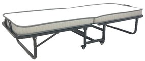 Ράντζο-κρεβάτι με στρώμα 10εκ Kamu pakoworld μαύρο 75x190εκ