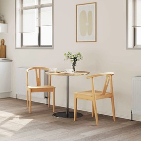 vidaXL Καρέκλα τραπεζαρίας 2 pcs Φυσικό Στερεό Ξύλο Ραβέντι