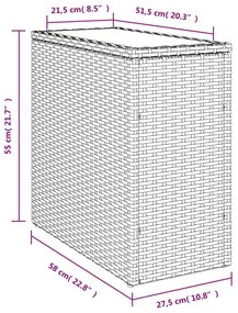 ΤΡΑΠΕΖΙ ΚΗΠΟΥ ΜΕ ΓΥΑΛΙΝΗ ΕΠΙΦ. ΓΚΡΙ 58X27,5X55 ΕΚ. ΣΥΝΘ. ΡΑΤΑΝ 366189