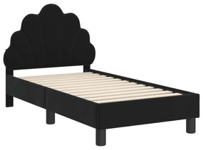 vidaXL Κρεβατική βάση για παιδιά με προσκέφαλο Μαύρο 70 x 140 cm